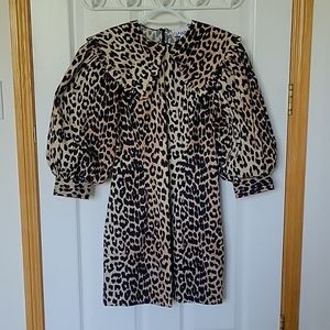 Ganni Leopard Print Mini Dress
